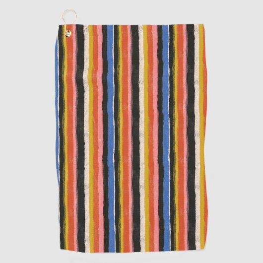 Retro Sunset Golf Racing Strepen Golfhanddoek (Voorkant)