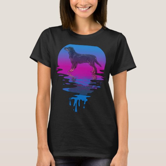  Retro Sunset Gordon Setter T-shirt (Voorkant)