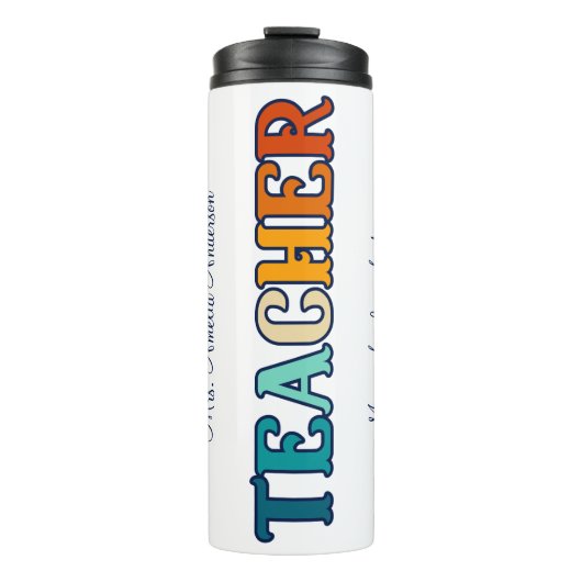 Retro Sunset Gradient Teacher Appreciation Gift Thermosbeker (Voorkant)