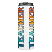 Retro Sunset Gradient Teacher Appreciation Gift Thermosbeker (Achterkant)