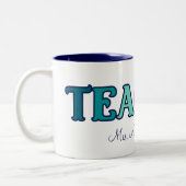 Retro Sunset Gradient Teacher Appreciation Gift Tweekleurige Koffiemok (Links)