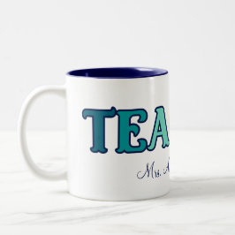 Retro Sunset Gradient Teacher Appreciation Gift Tweekleurige Koffiemok