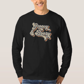 Retro Sunset Groovy & Boozy Bachelorette Party Bri T-shirt