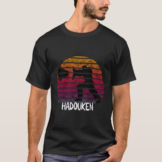 Retro  Sunset Hadouken Fighter Distress G T-shirt (Voorkant)