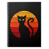  Retro Sunset Halloween Black Cat I Notitieboek (Voorkant)