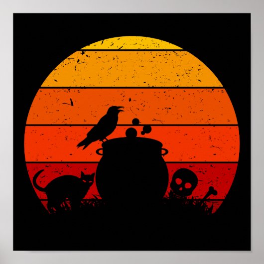 Retro Sunset Halloween Night I Poster (Voorkant)