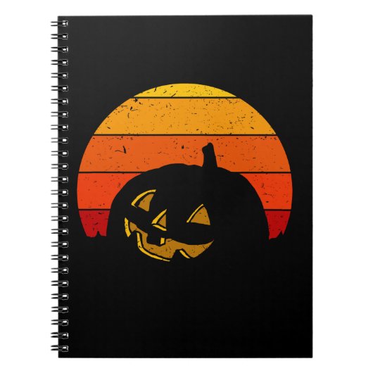  Retro Sunset Halloween Pumpkin I Notitieboek (Voorkant)