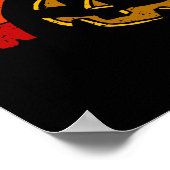 Retro Sunset Halloween Pumpkin I Poster (Hoek)