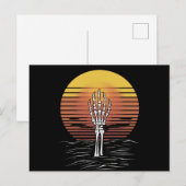 Retro Sunset Halloween Zombie Hand Scary Briefkaart (Voorkant / Achterkant)