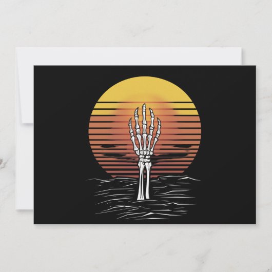  Retro Sunset Halloween Zombie Hand Scary Kaart (Voorkant)