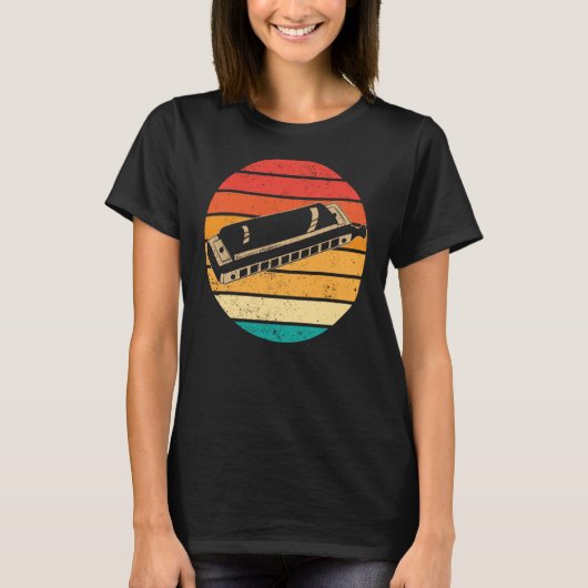 Retro Sunset Harmonica T-shirt (Voorkant)