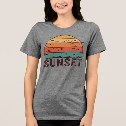 Retro Sunset Horizon Graphic T-Shirt (Voorkant)