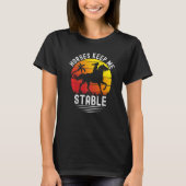 Retro Sunset Horses Keep Me Stable Horses T-shirt (Voorkant)