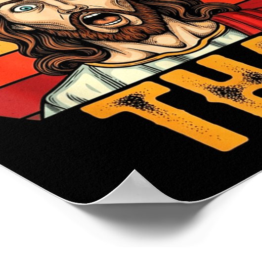 Retro Sunset I Never Said That Funny Shocked Jesus Poster (Hoek)
