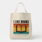 Retro Sunset Ik hou van boeken van lezers Tote Bag (Achterkant)