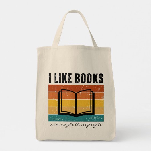 Retro Sunset Ik hou van boeken van lezers Tote Bag (Achterkant)