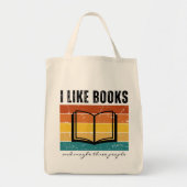 Retro Sunset Ik hou van boeken van lezers Tote Bag (Voorkant)
