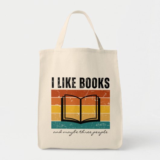 Retro Sunset Ik hou van boeken van lezers Tote Bag (Voorkant)