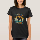 Retro Sunset Ik hou van mijn Chow Chow T-shirt (Voorkant)