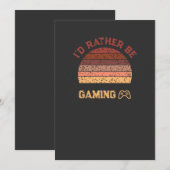 Retro Sunset Ik zou liever gamen Kaart (Voorkant / Achterkant)