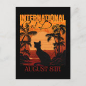 Retro Sunset Internationale kattendag Briefkaart (Voorkant)
