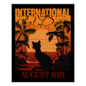Retro Sunset Internationale kattendag Perfect Poster (Voorkant)