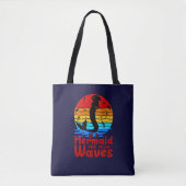  Retro Sunset is een Zeemeermin Mermaid Make Waves Tote Bag (Voorkant)