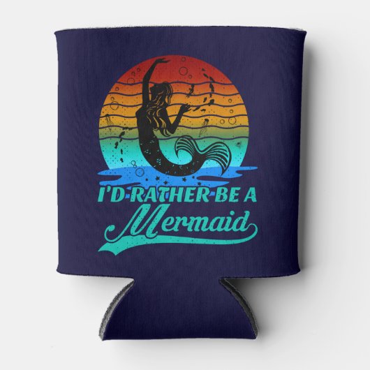  Retro Sunset is eerder een zeemeermin Blikjeskoeler (Voorkant)