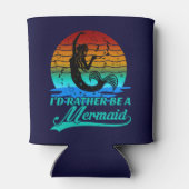  Retro Sunset is eerder een zeemeermin Blikjeskoeler (Achterkant)