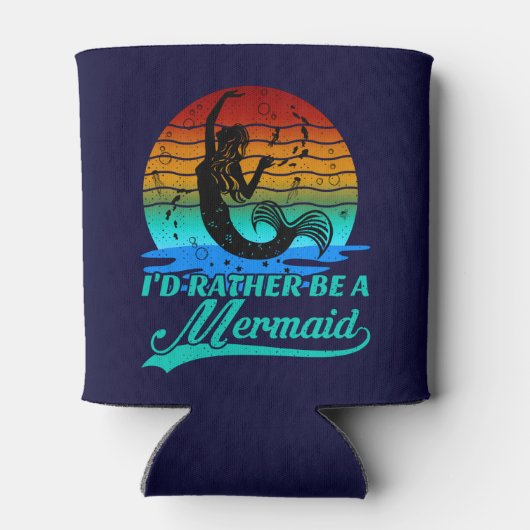  Retro Sunset is eerder een zeemeermin Blikjeskoeler (Achterkant)