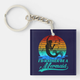  Retro Sunset is eerder een zeemeermin Sleutelhanger