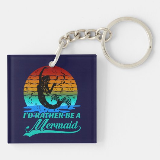  Retro Sunset is eerder een zeemeermin Sleutelhanger (Achterkant)