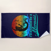  Retro Sunset is eerder een zeemeermin Strandlaken (Voorkant)