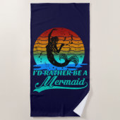  Retro Sunset is eerder een zeemeermin Strandlaken (Voorkant)