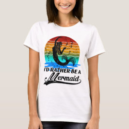  Retro Sunset is eerder een zeemeermin T-shirt