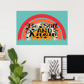 Retro Sunset is nog steeds en weet het Poster (Thuiskantoor)