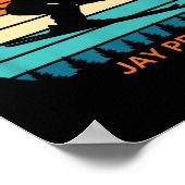 Retro Sunset Jay Peak Vermont Skiër Poster (Hoek)