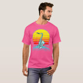 Retro Sunset Jazz Saxofoon T-shirt (Voorkant volledig)