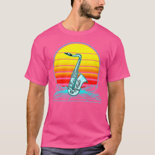 Retro Sunset Jazz Saxofoon T-shirt