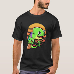 Retro Sunset  Kameleon Pet Reptielhagedis T-shirt