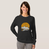 Retro Sunset Kayak Vist T-shirt (Voorkant volledig)