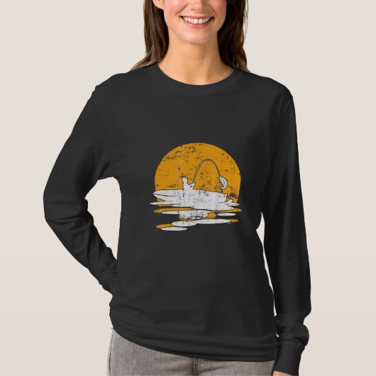 Retro Sunset Kayak Vist T-shirt (Voorkant)