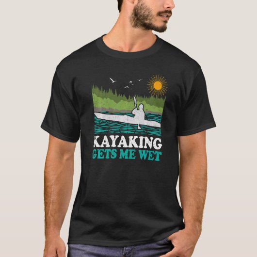 Retro Sunset Kayaking Get me Nat Canoe Boating Ka T-shirt (Voorkant)