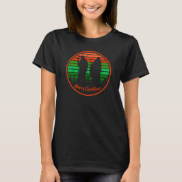  Retro Sunset Kerstmis 2 herders T-shirt