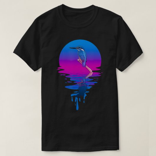 Retro Sunset Kingfisher T-shirt (Design voorkant)