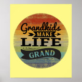Retro Sunset kleinkinderen maken het leven groots Poster (Voorkant)