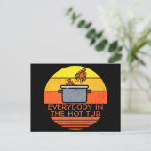 Retro Sunset kreeft pot, Hot Tub Briefkaart (Staand voorkant)