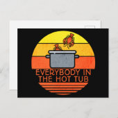 Retro Sunset kreeft pot, Hot Tub Briefkaart (Voorkant / Achterkant)