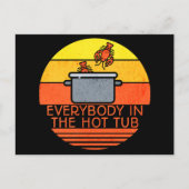 Retro Sunset kreeft pot, Hot Tub Briefkaart (Voorkant)