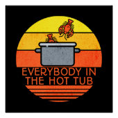 Retro Sunset kreeft pot, Hot Tub Perfect Poster (Voorkant)